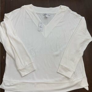 White House Black Market Ivory V-Neck Sweater